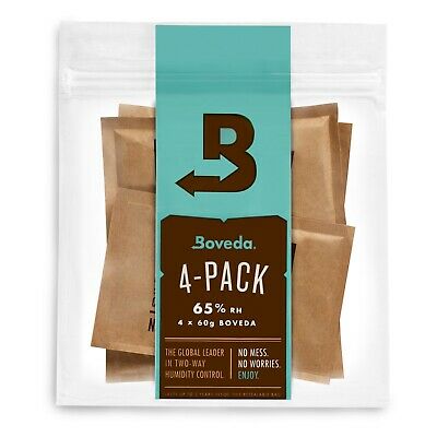 Boveda 65% Rh 2-way Humidity Control | Size 60 For Every 25 Cigars | 4-count