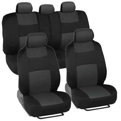 Car Seat Covers For Honda Civic Sedan Coupe Charcoal & Black Split Bench