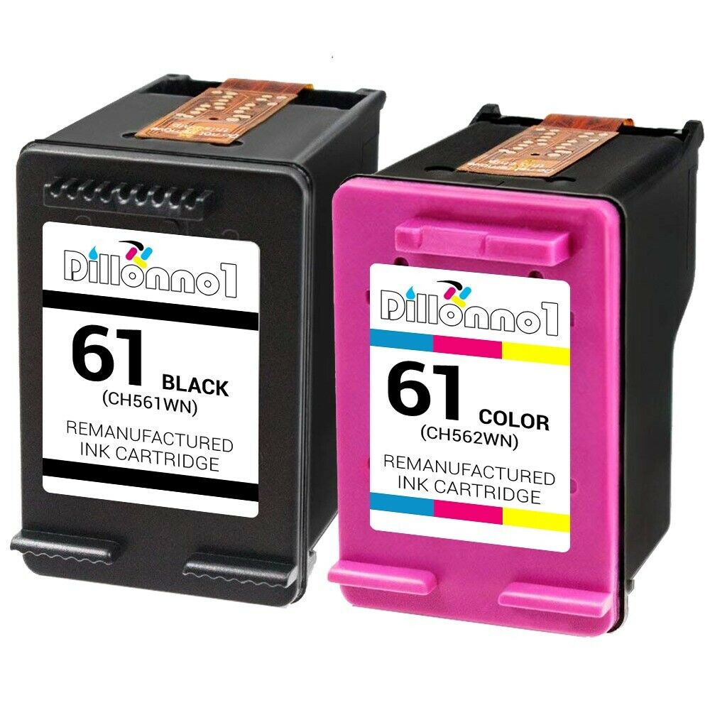 2-pk For Hp 61 Black & Color Ink Cartridges For Deskjet 1000 1050 1051 2050