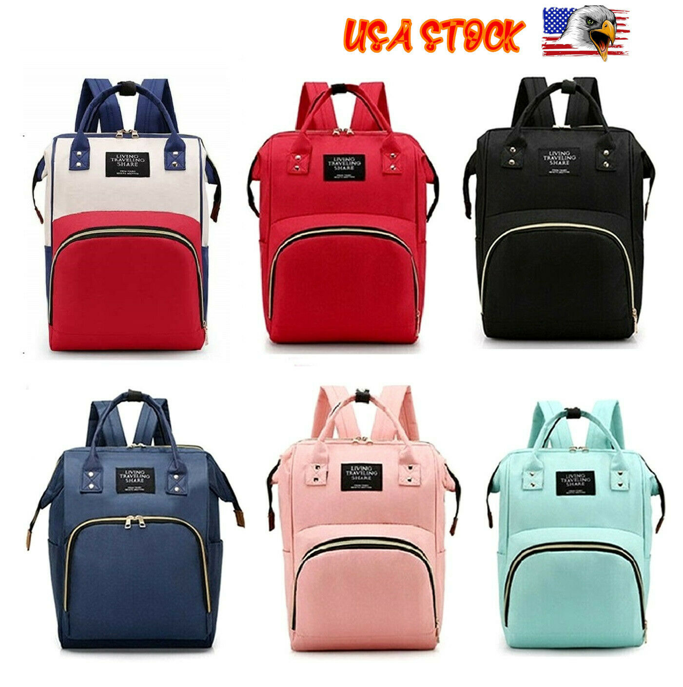 Portable Diaper Nappy Bag Mummy Baby Travel Backpack Handbag Large Capacity