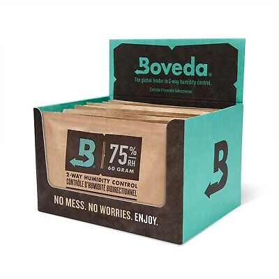 Boveda 75% Rh 2-way Humidity Control | Size 60 For Every 25 Cigars | 12-count
