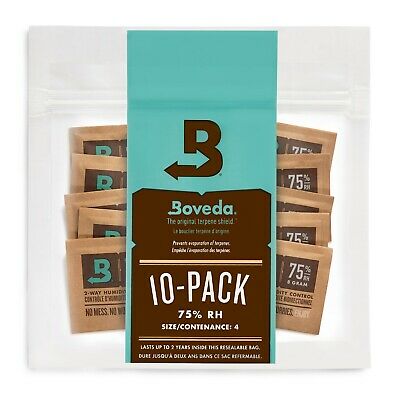 Boveda 75% Rh 2-way Humidity Control | Size 8 Protects Up To 5 Cigars | 10-count