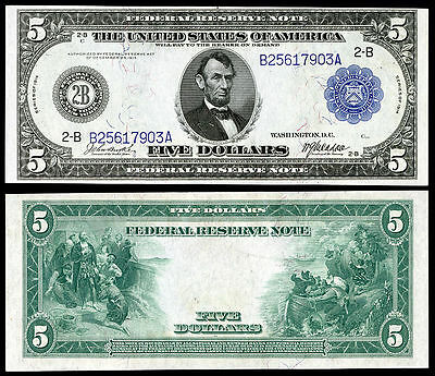 Nice  Crisp Unc.1914 $5 Federal Reserve Note Copy Please Read Description!