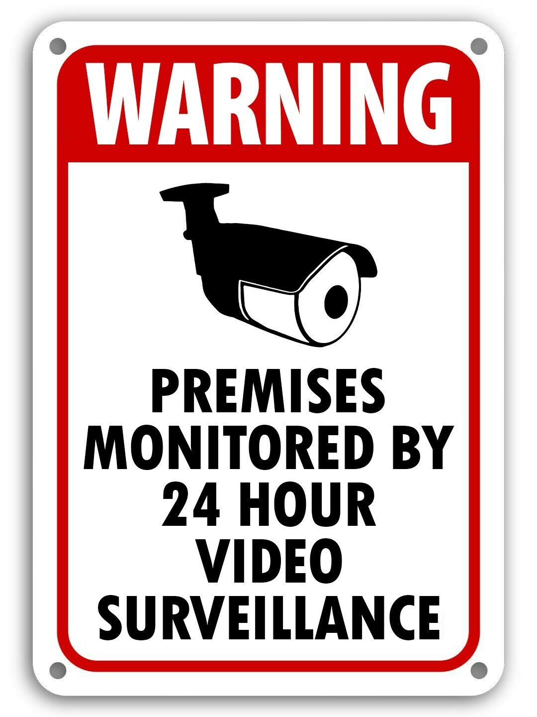 Warning Video Surveillance Sign Video Monitor Sign under 24 Hour Cctv Burglar