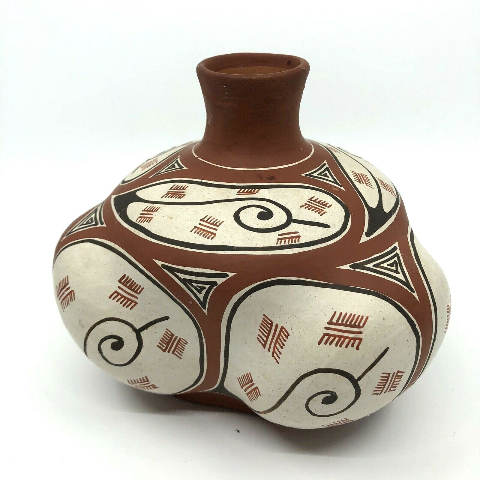 Quibor Lara Pottery Venezuela Ceramic 5"x5" Vase Native South American Folk Art