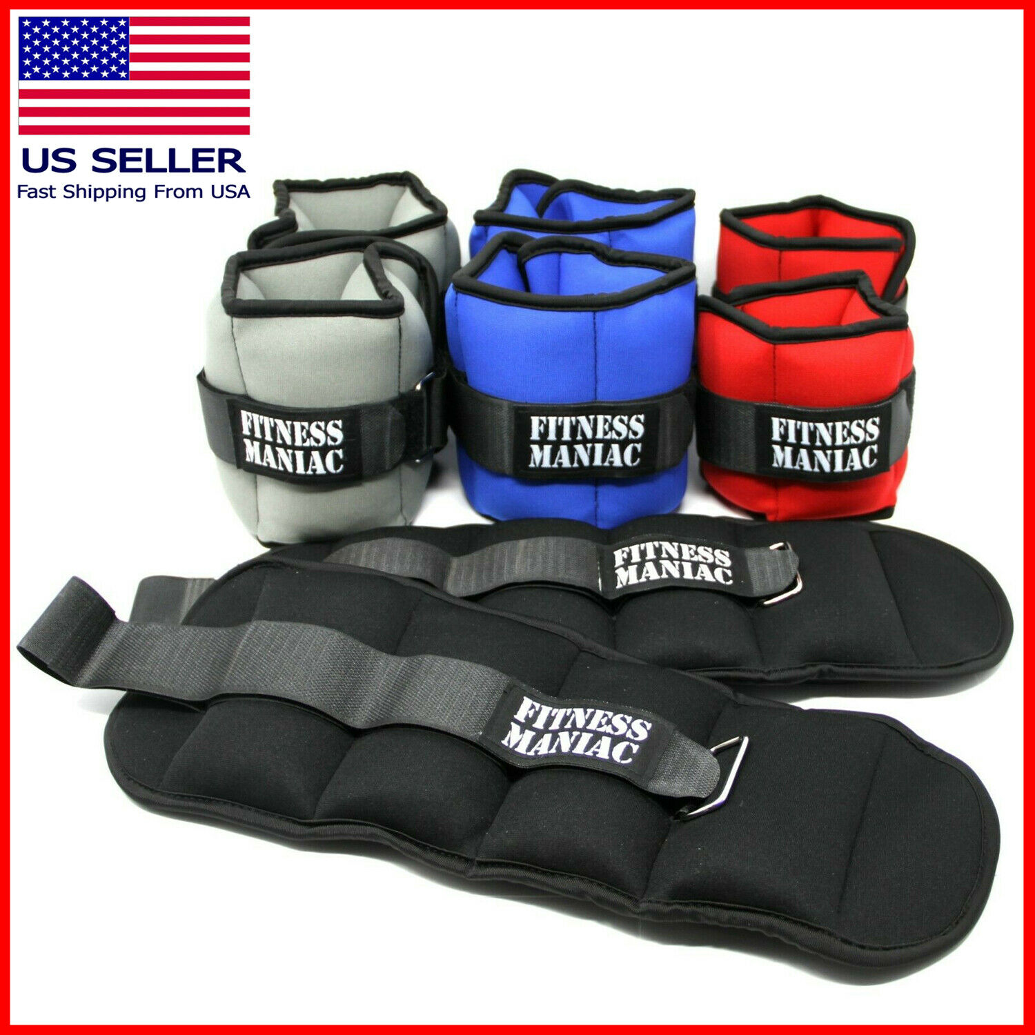 Adjustable Straps Ankle Wrist Weights Fitness Exercise Training 4 6 8 10 Lbs