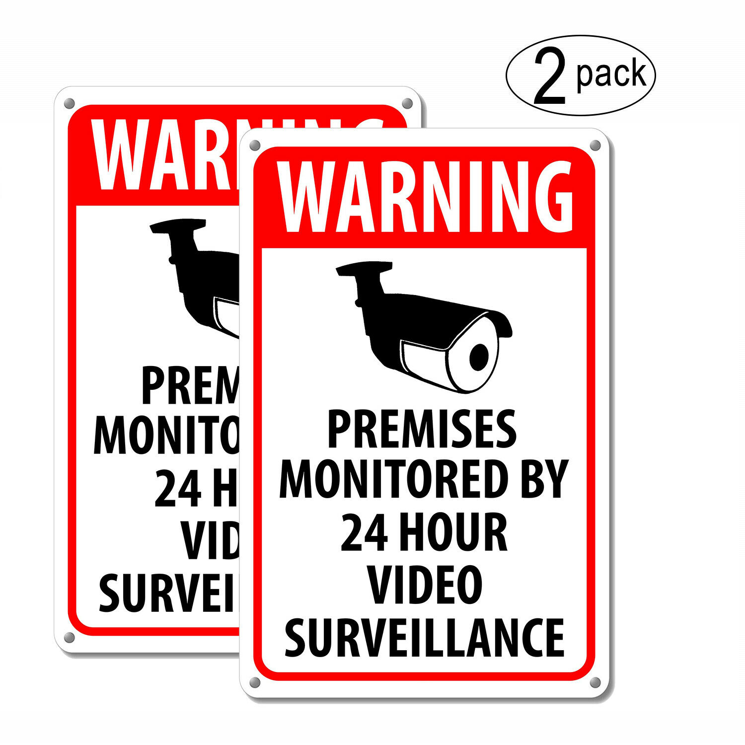 (2) Warning Security Cameras In Use ~ Home Video Surveillance Cctv Camera Signs