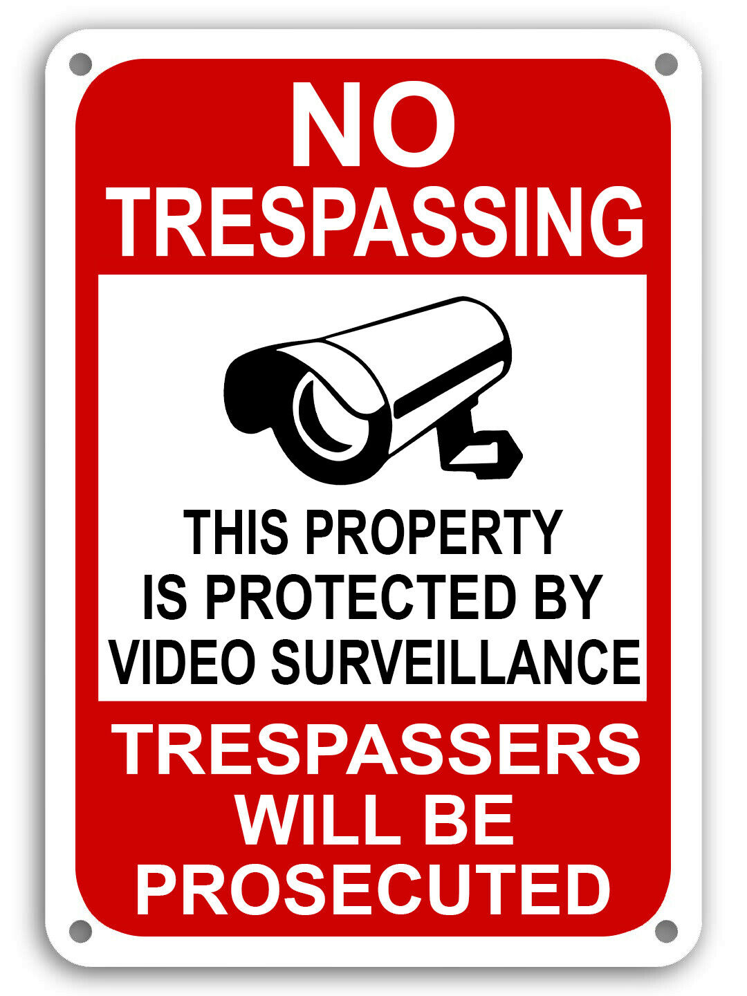 Property Protected By Video Surveillance Warning Security Camera Sign Cctv 7x11"