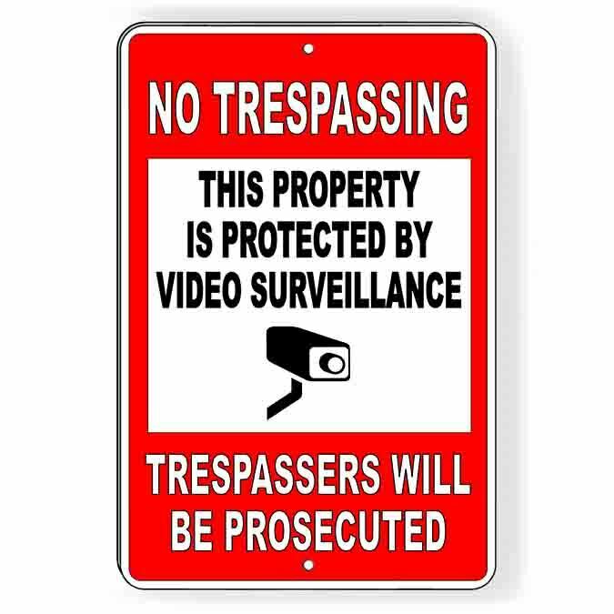 Property Protected By Video Surveillance Warning Security Camera Metal Sign Cctv