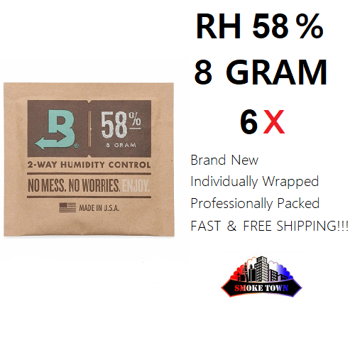 6x Boveda Rh 58% 8 Gram Individual Wrapped 2-way Humidity Control Free Shipping