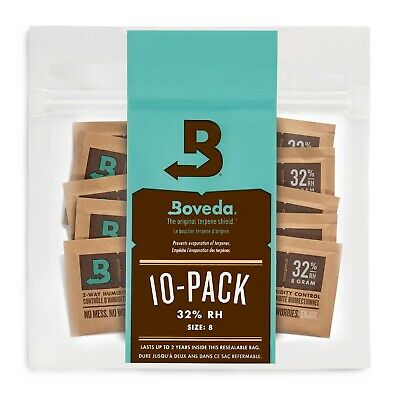 Boveda 32% Rh 2-way Humidity Control | Size 8 For Up To 1 Ounce | 10-count